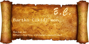 Bartko Ciklámen névjegykártya